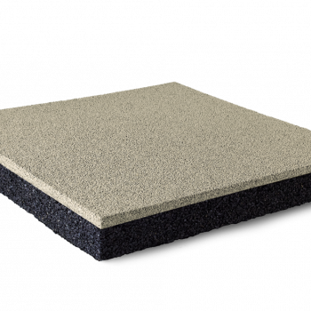Плитка цветная резиновая 500*500*60 RAL 7032 PRR 7032/60 галечно-серый 7032 - Сolortile - производство ударопоглащающих резиновых покрытий и резиновой крошки